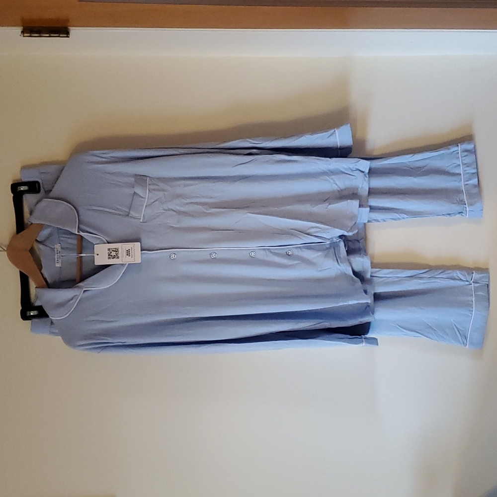 🆕️ Long Sleeved Pajama Top & Pants Lounge Light Blue NWOT